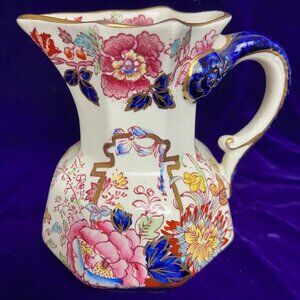 Vintage Mason’s Ironstone Small Pitcher Creamer Brocade Pattern Carl Forslund